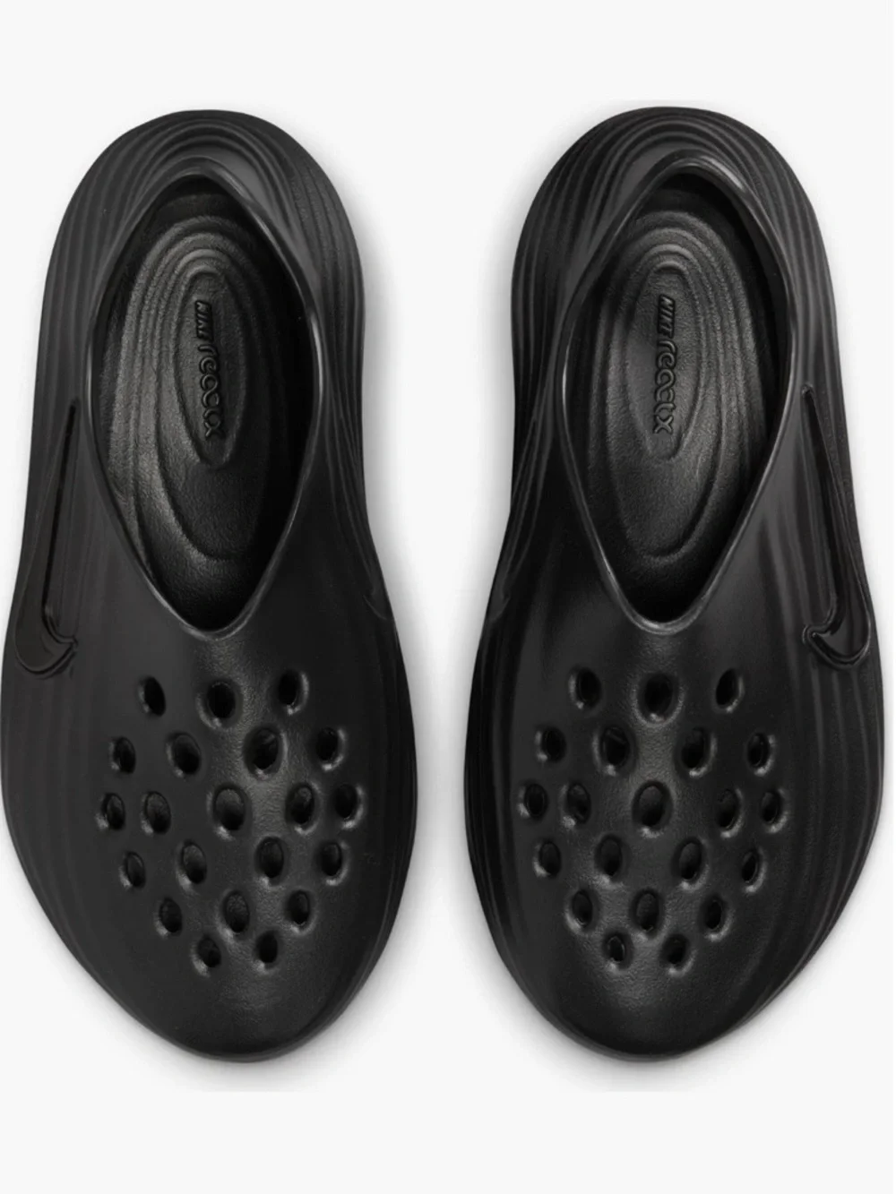 Nike Reactx Rejuvens Black Ventilated Foam Clog w/Gloss Swoosh Size 7W/6M New
